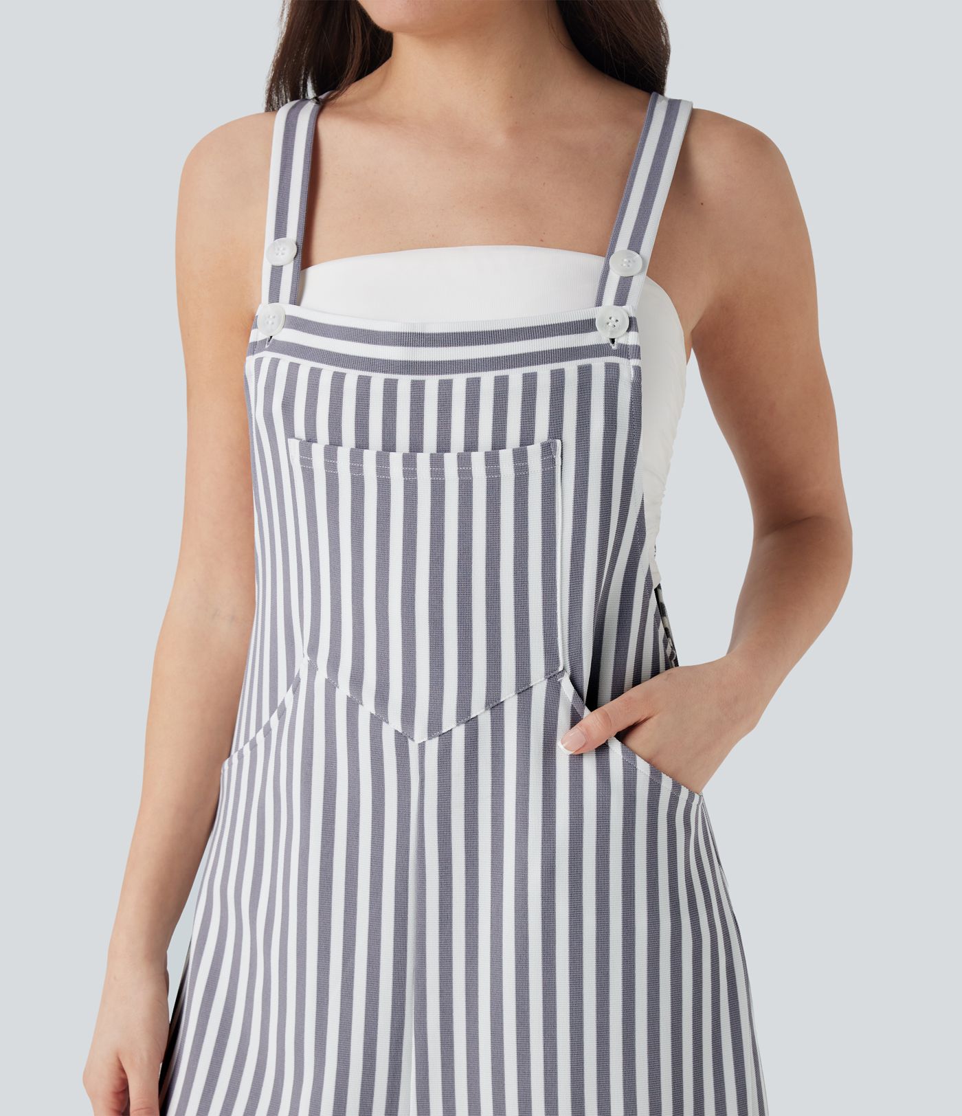 Salopette Gaufre à Poches Rayées