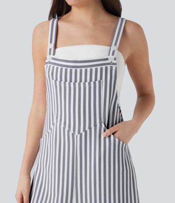 Salopette Gaufre à Poches Rayées