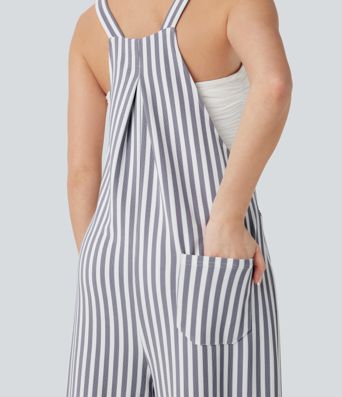 Salopette Gaufre à Poches Rayées