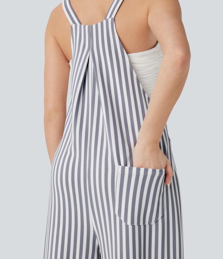 Salopette Gaufre à Poches Rayées