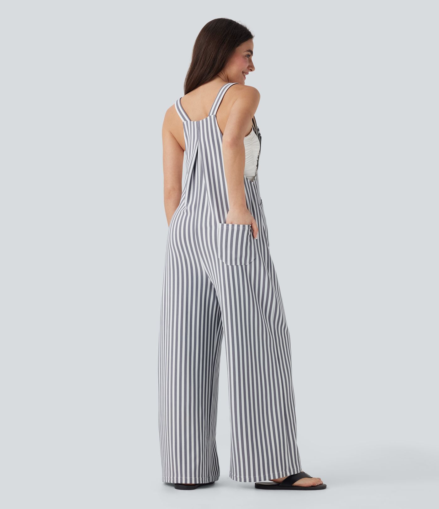 Salopette Gaufre à Poches Rayées