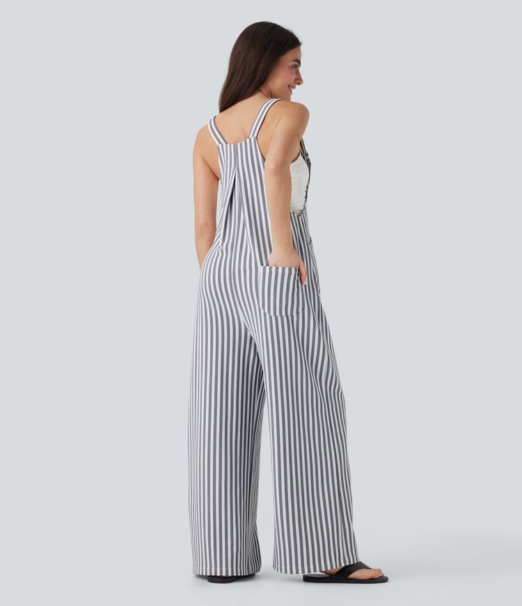 Salopette Gaufre à Poches Rayées