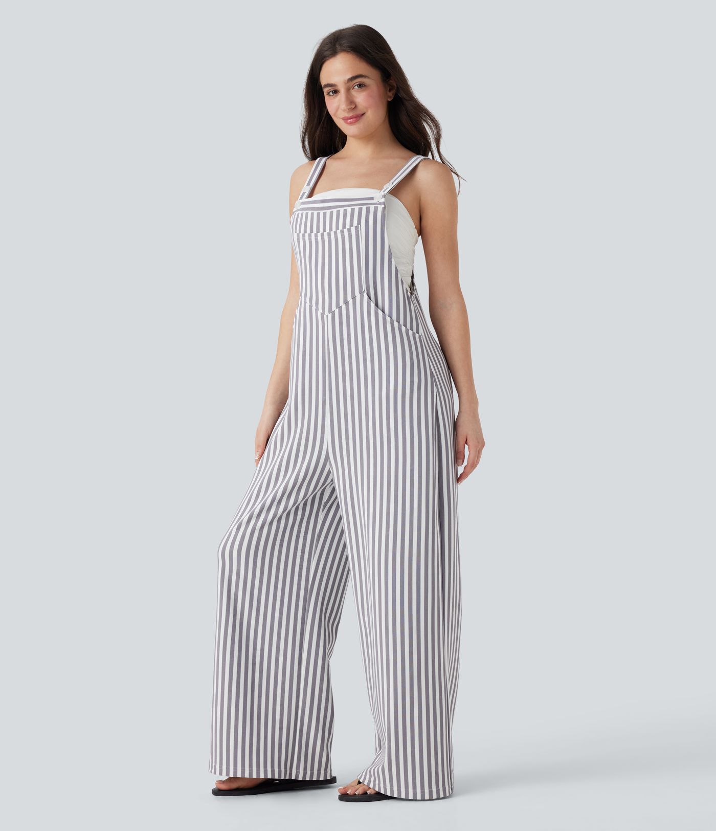 Salopette Gaufre à Poches Rayées