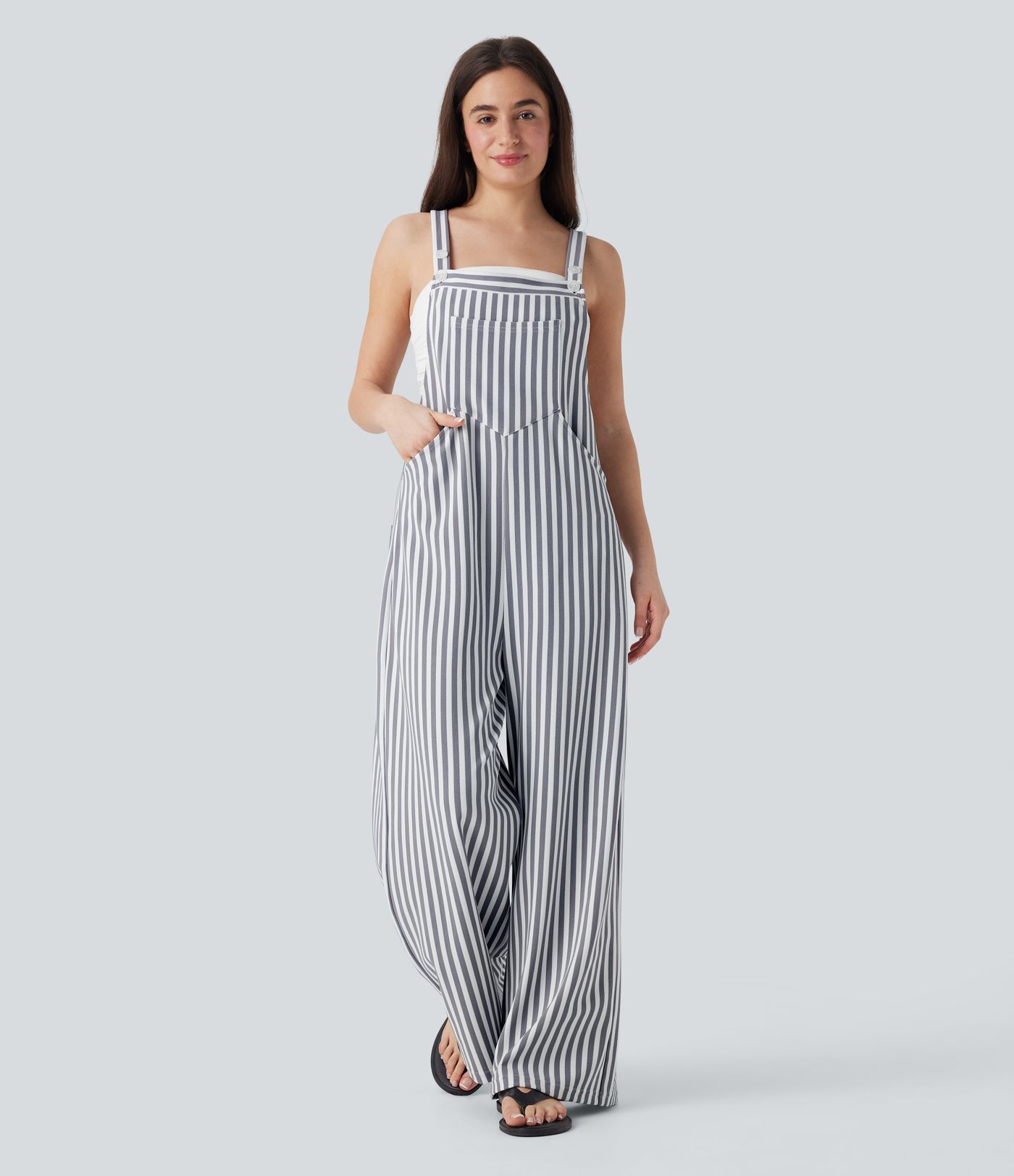 Salopette Gaufre à Poches Rayées