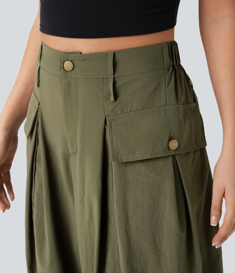 Hochsitzende Cargo-Jogginghose mit Klappentaschen