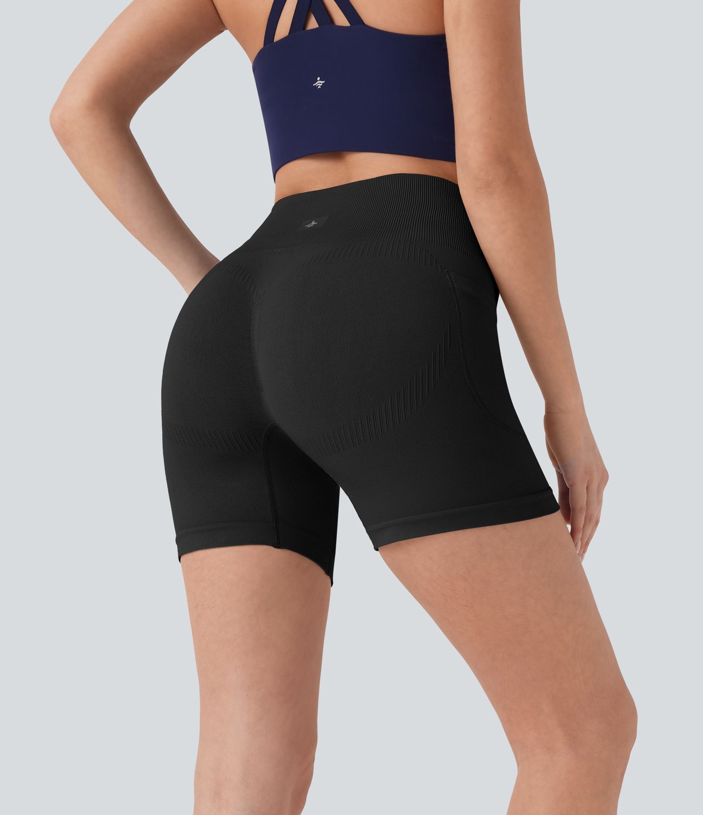 Short cycliste yoga 12,5 cm taille haute sans couture OneForm Seamless Flow avec poches