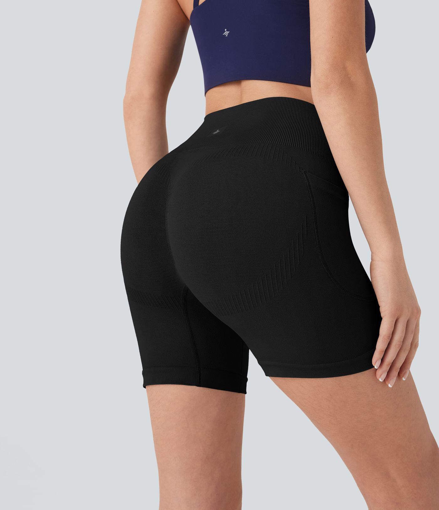 Short cycliste yoga 12,5 cm taille haute sans couture OneForm Seamless Flow avec poches