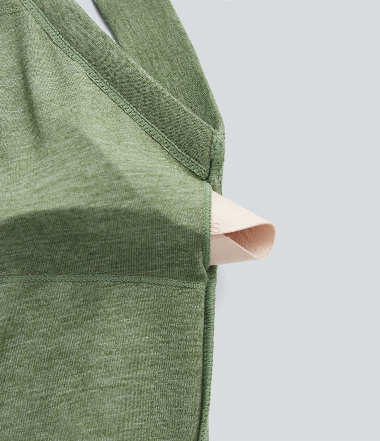 Combinaison Décontractée à Jambes Larges avec Soutien-Gorge Intégré et Poches - Édition Facile