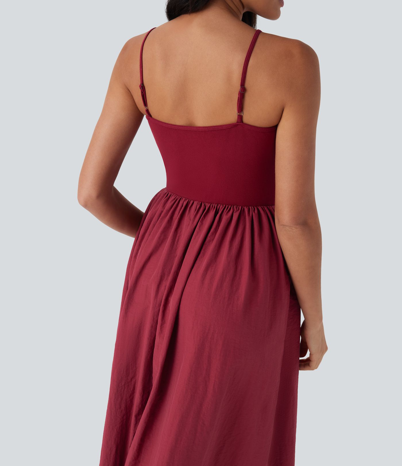 Vestido maxi casual sin espalda con bolsillos laterales