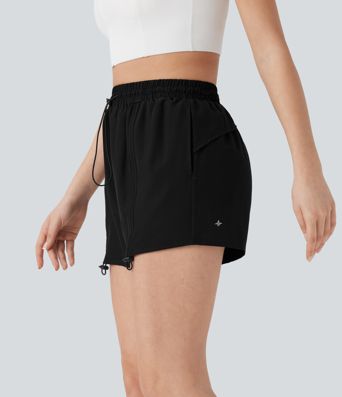 Shorts taille haute avec cordon et poches 2-en-1