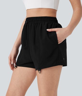 Shorts taille haute avec cordon et poches 2-en-1