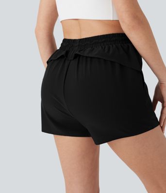 Shorts taille haute avec cordon et poches 2-en-1