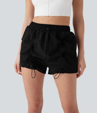Shorts taille haute avec cordon et poches 2-en-1