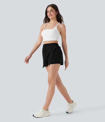 Shorts taille haute avec cordon et poches 2-en-1