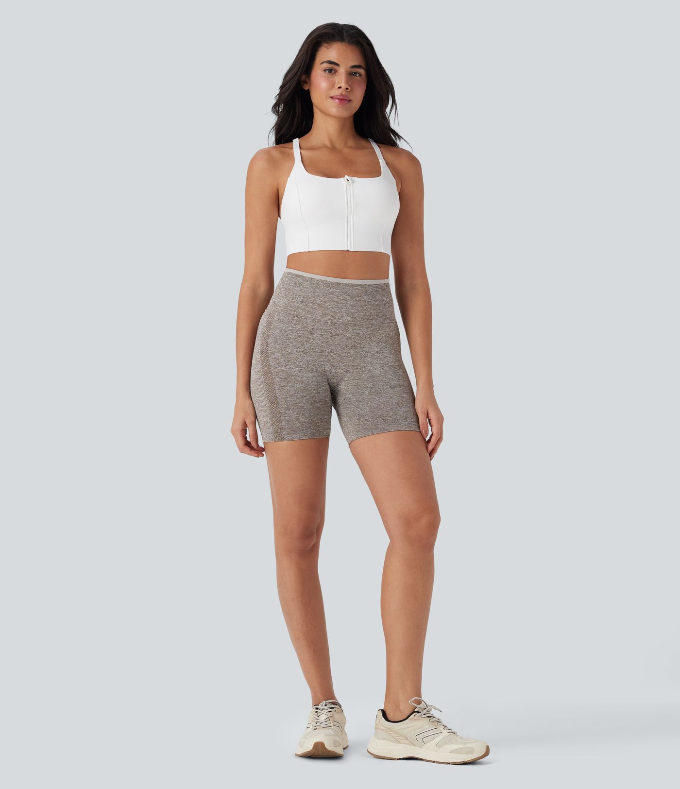 OneForm Seamless Flow High Waisted Scrunch Butt Lifting Yoga Biker Shorts 5''