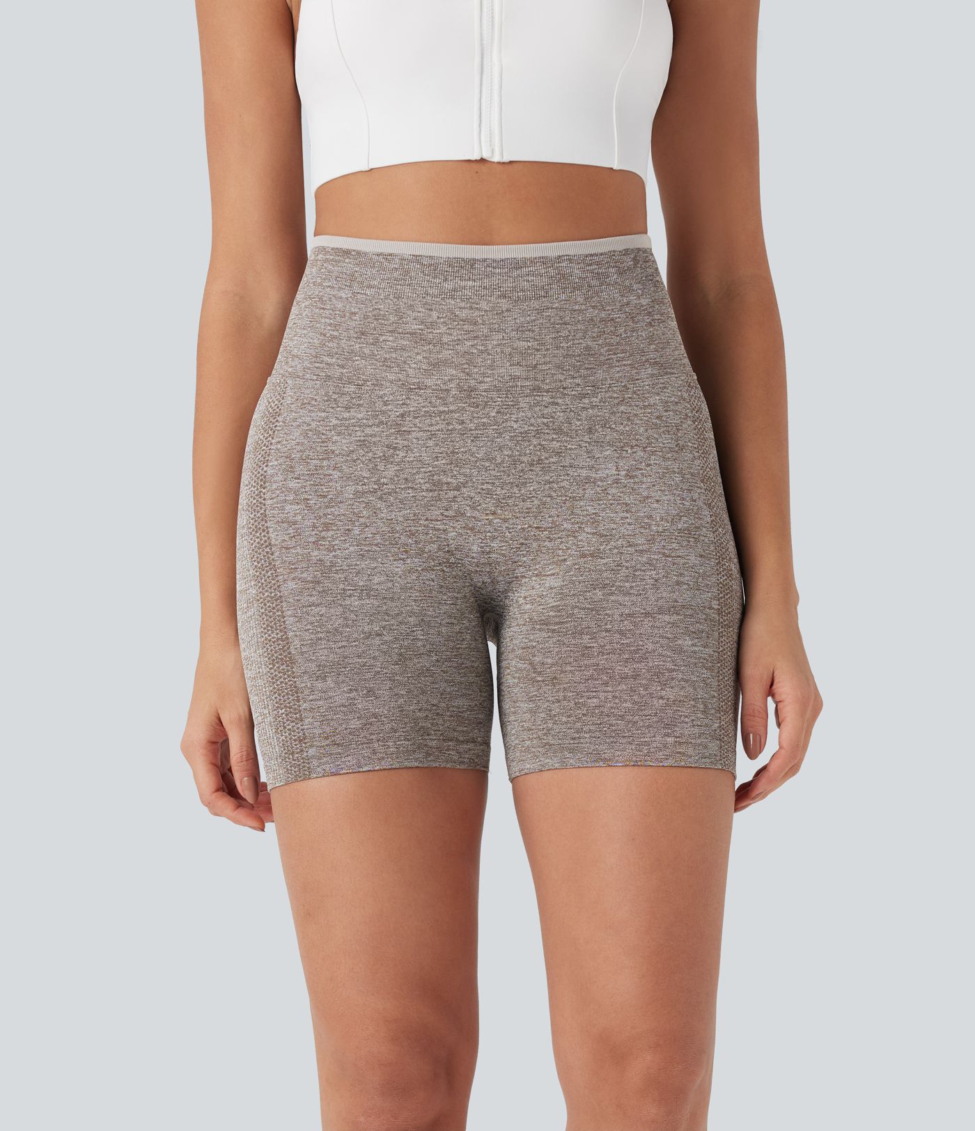 OneForm Seamless Flow High Waisted Scrunch Butt Lifting Yoga Biker Shorts 5''
