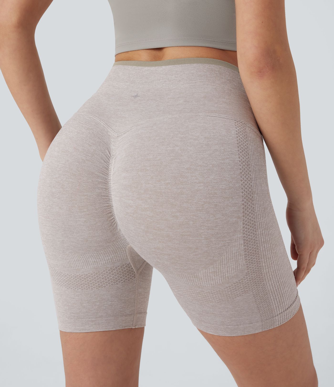 Pantalón corto yoga ciclista tiro alto realce glúteo sin costura 5 pulgada