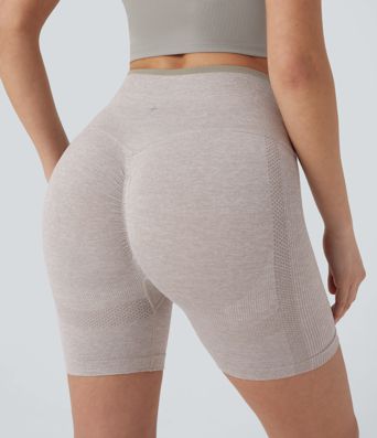 Pantalón corto yoga ciclista tiro alto realce glúteo sin costura 5 pulgada