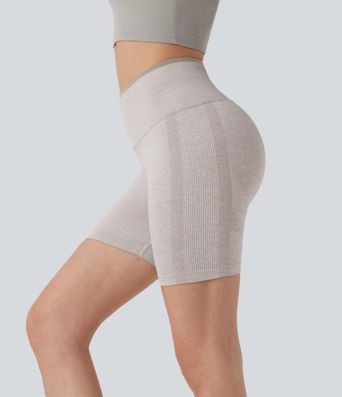 Pantalón corto yoga ciclista tiro alto realce glúteo sin costura 5 pulgada