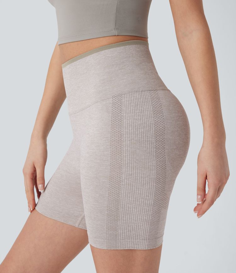 Pantalón corto yoga ciclista tiro alto realce glúteo sin costura 5 pulgada
