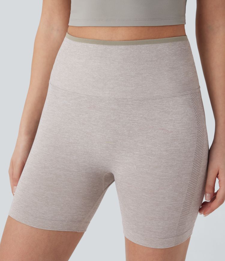 Pantalón corto yoga ciclista tiro alto realce glúteo sin costura 5 pulgada