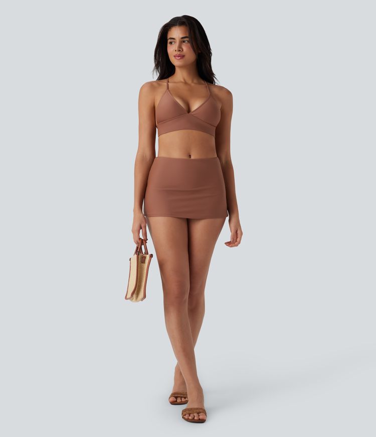 Mid Rise 2-in-1 Bikini Skirt Swimsuit