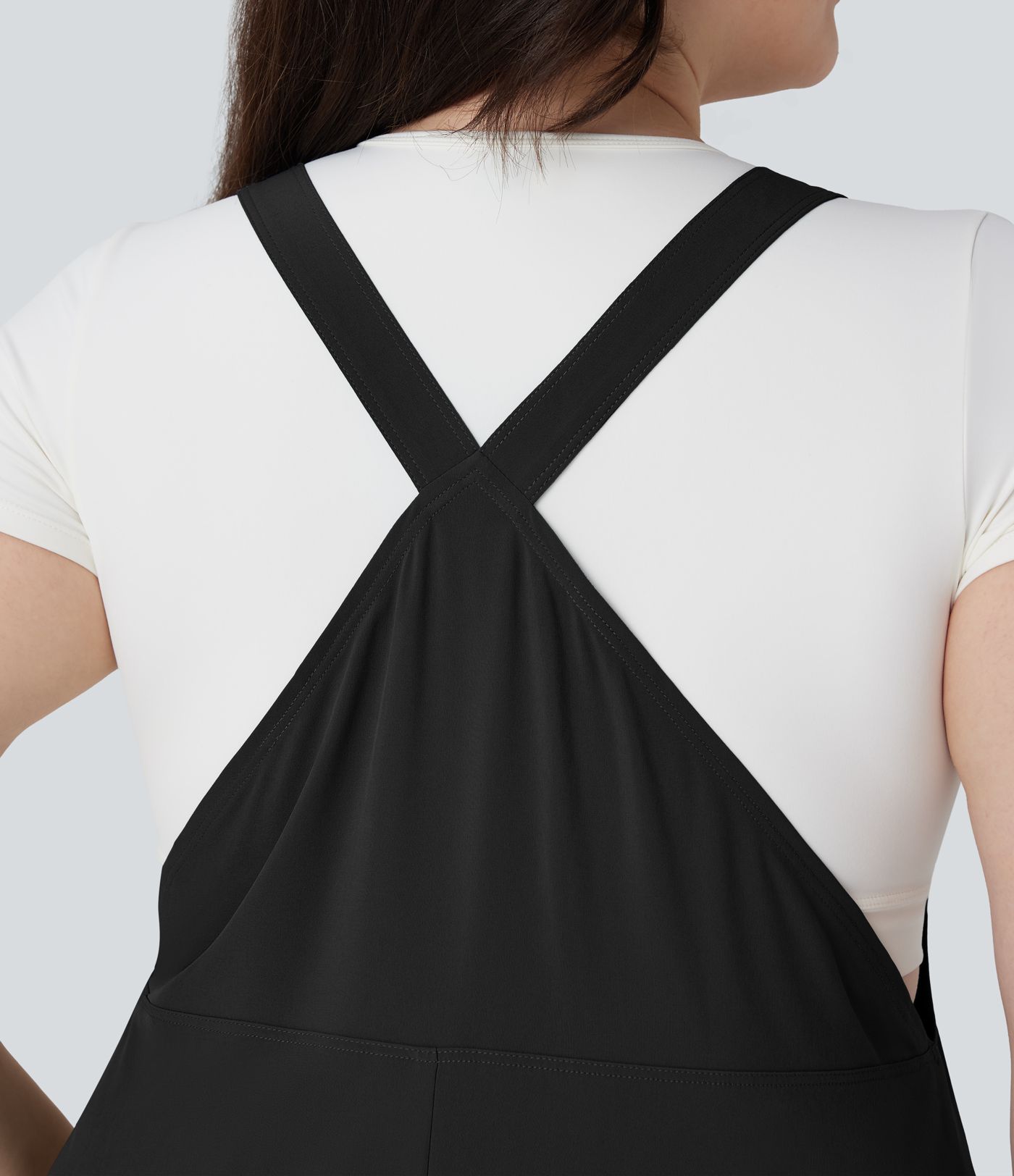 Breezeful™ Flowy Quick Dry Midi Casual Plus Size Pinafore Dress with Pockets