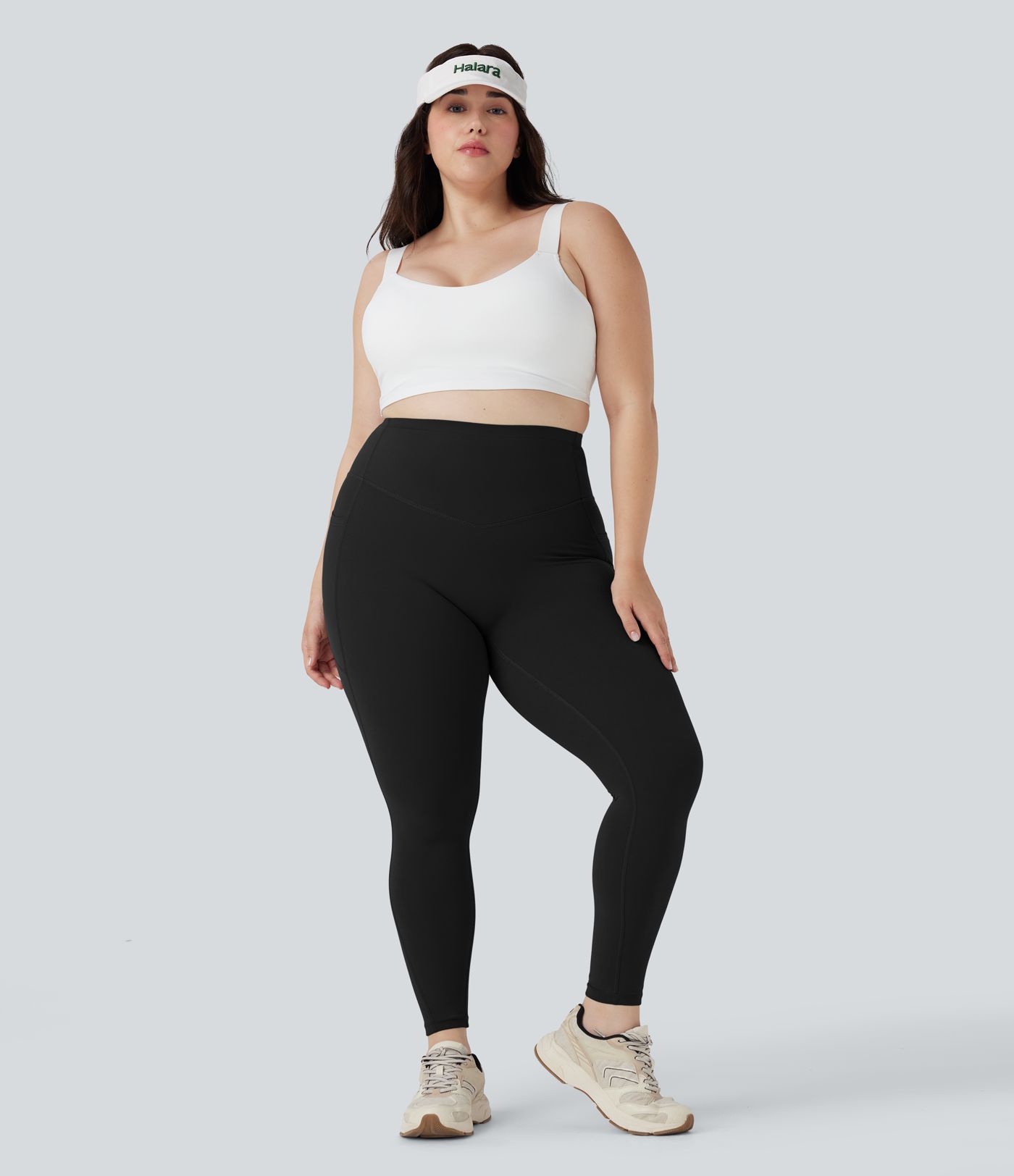 Plus Size Halara UltraSculpt™ High Waisted Butt Lifting Tummy Control Shaping Women Active Leggings with Pockets