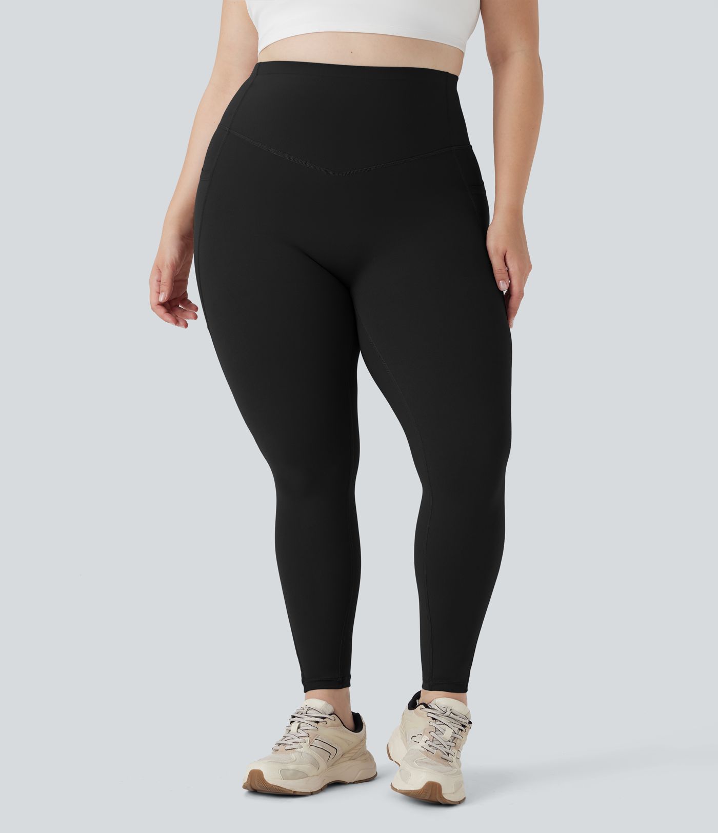 Plus Size Halara UltraSculpt™ High Waisted Butt Lifting Tummy Control Shaping Women Active Leggings with Pockets