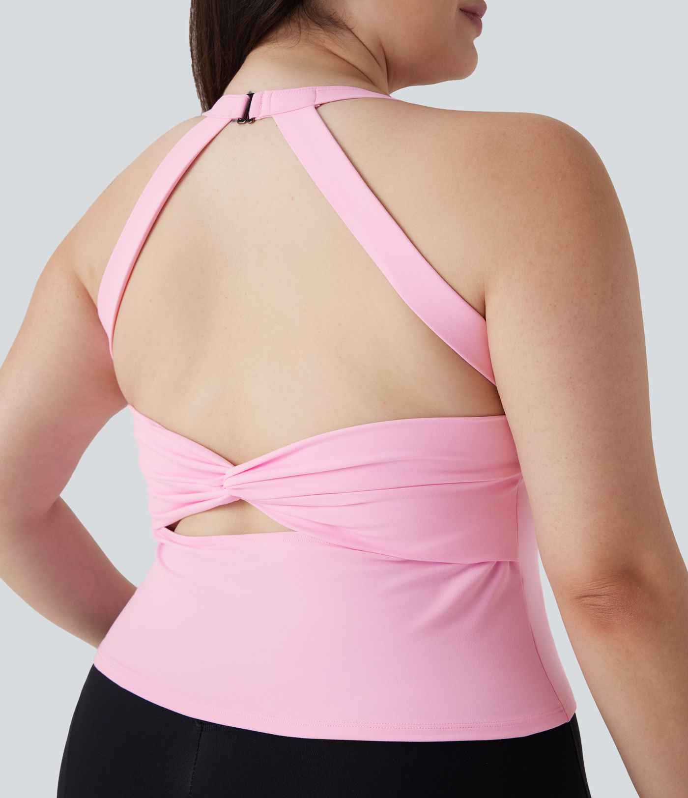 Softlyzero™ Plush Backless Cut Out Twisted Yoga Plus Size Tank Vest Top