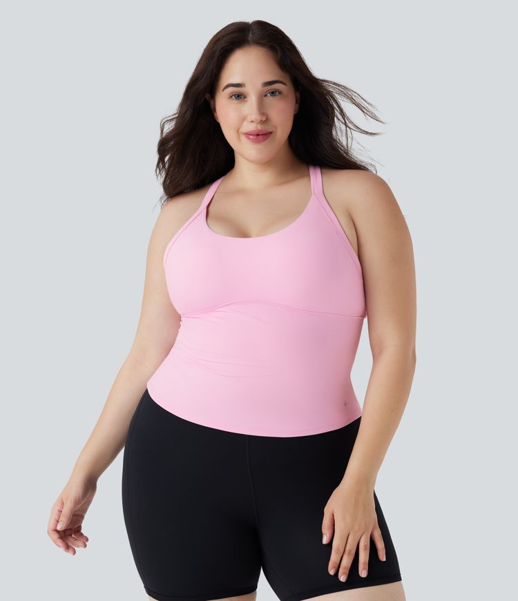 Softlyzero™ Plush Backless Cut Out Twisted Yoga Plus Size Tank Top