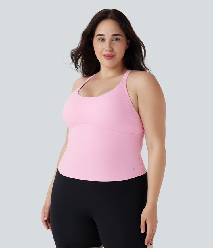 Softlyzero™ Plush Backless Cut Out Twisted Yoga Plus Size Tank Top