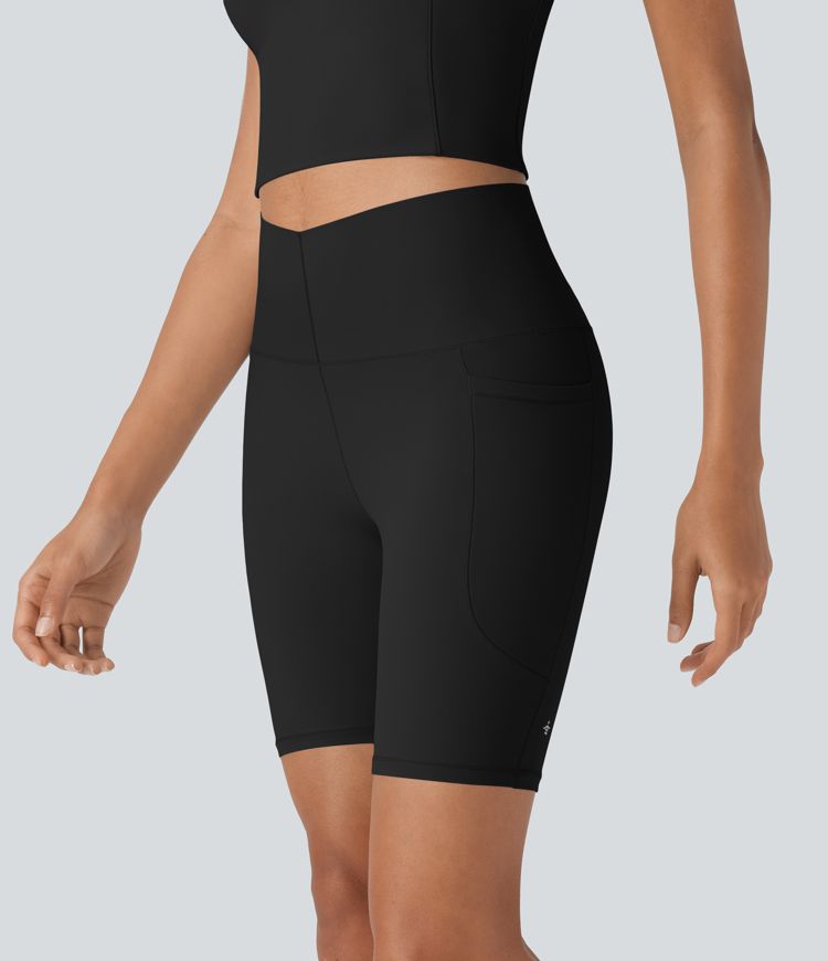 Short cycliste d'entraînement Halara UltraSculpt™ Cool séchage rapide SoCinched taille haute gainant 17,5 cm avec poches latérales-UPF50+