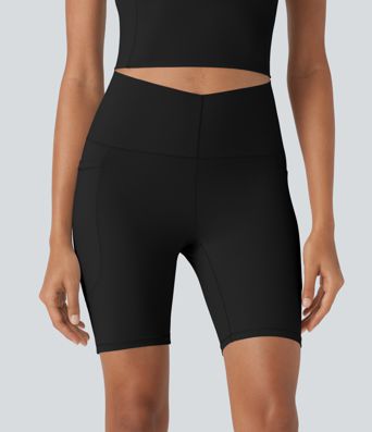 Halara UltraSculpt™ - Workout-Shorts mit hohem Bund, Seitentaschen, Bauchkontrolle und Cool-Touch - schnelltrocknend, UPF50+, 17,8 cm Halara UltraSculpt™ - Workout-Shorts mit hohem Bund, Seitentaschen, Bauchkontrolle und Cool-Touch - schnelltrocknend, UPF50+, 17,8 cm