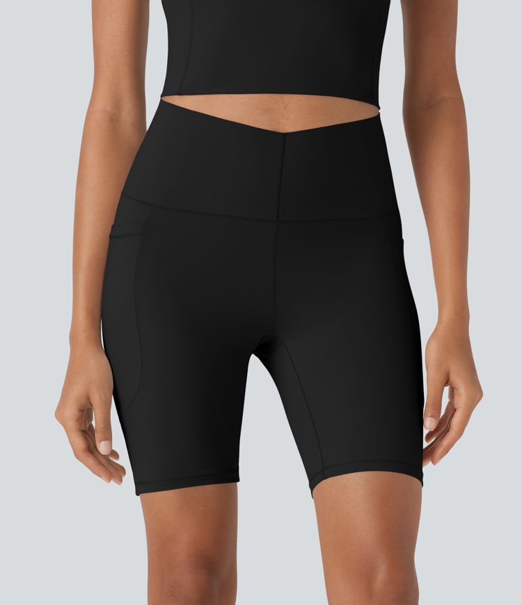 Halara UltraSculpt™ - Workout-Shorts mit hohem Bund, Seitentaschen, Bauchkontrolle und Cool-Touch - schnelltrocknend, UPF50+, 17,8 cm Halara UltraSculpt™ - Workout-Shorts mit hohem Bund, Seitentaschen, Bauchkontrolle und Cool-Touch - schnelltrocknend, UPF50+, 17,8 cm