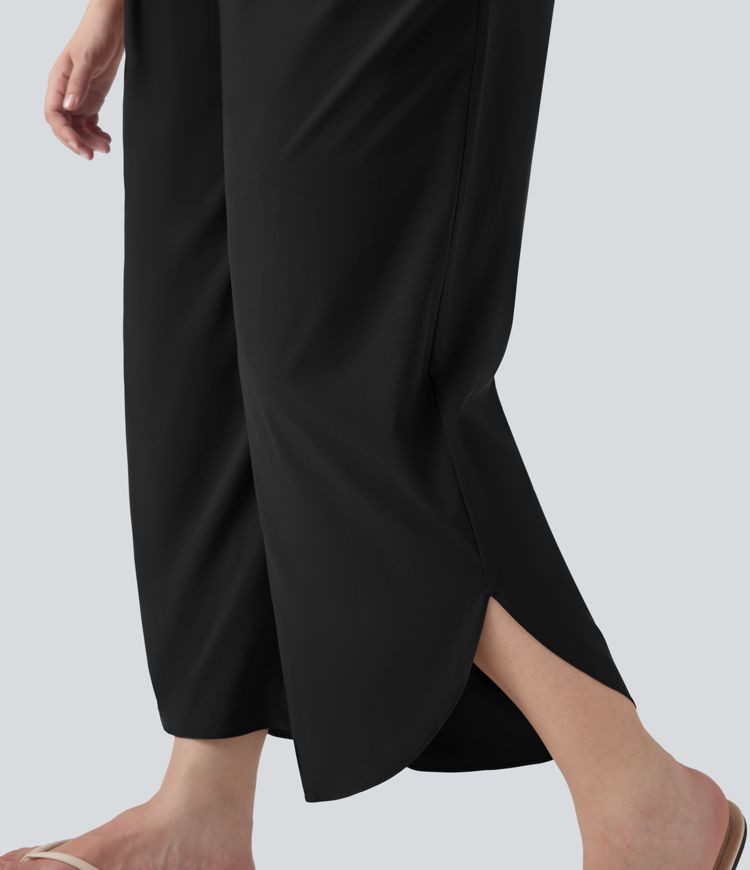 Plus Size Breezeful™ High Waisted Tummy Control Hem Quick Dry Pants with Pockets