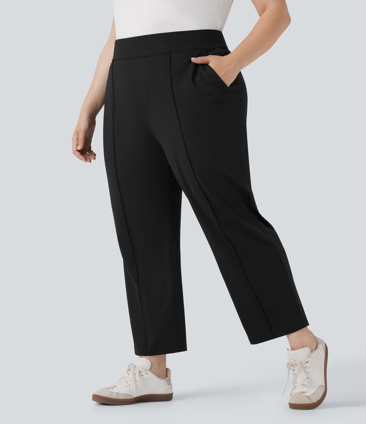 Golf-Hose mit hohem Bund, Seitentaschen, Golf-Tee-Taschen und geradem Bein - Plus-Size, schnelltrocknend, UPF40+