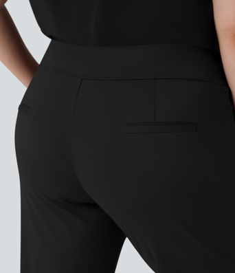 Plus Size Halara Flex™ DayStretch High Waisted Work Flared Trousers with Side Zip Pockets