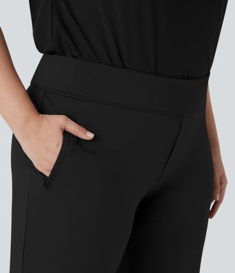 Plus Size Halara Flex™ DayStretch High Waisted Work Flared Trousers with Side Zip Pockets