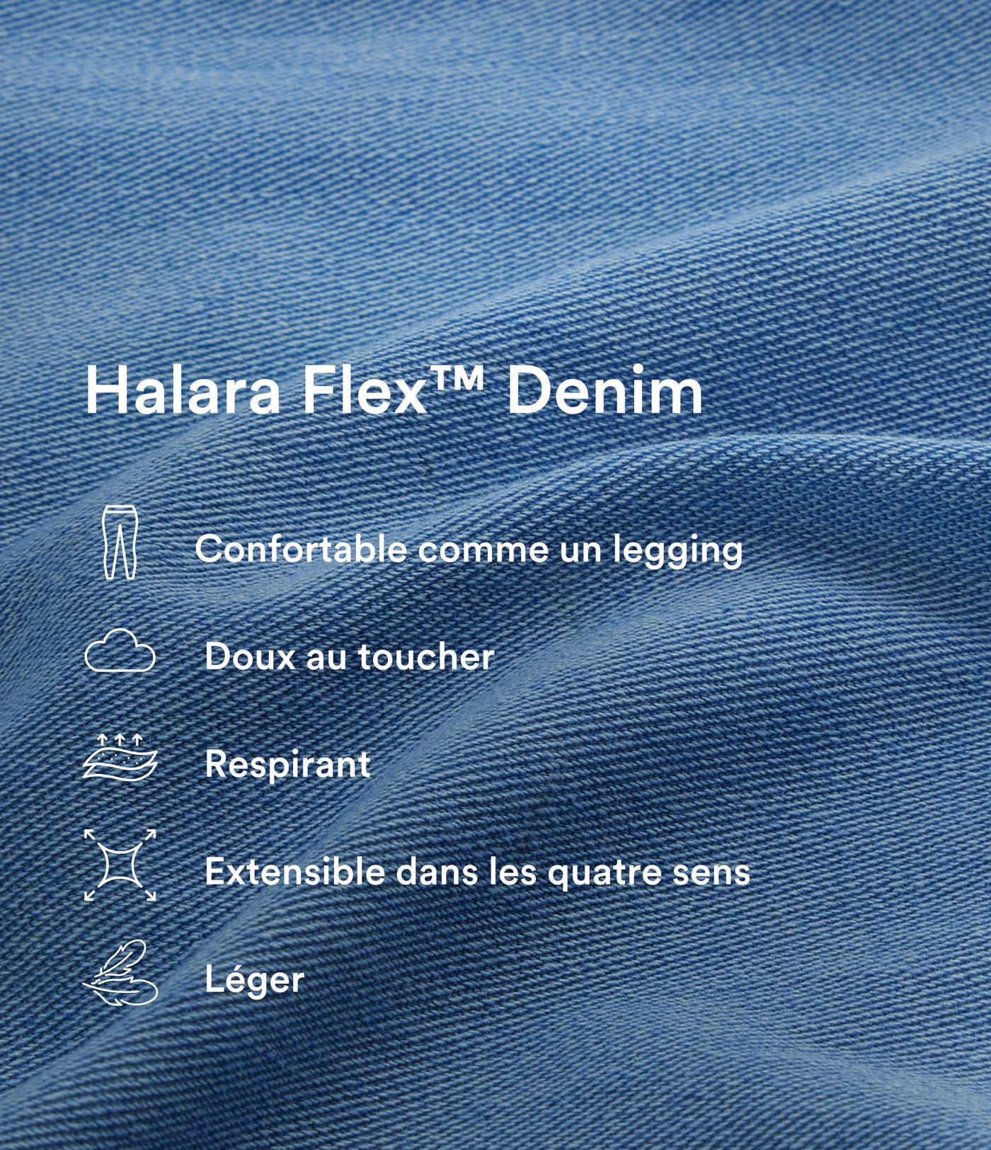 Halara Flex™ Jean Large Casual Taille Haute Poches Multiples Tricot Extensible Délavé