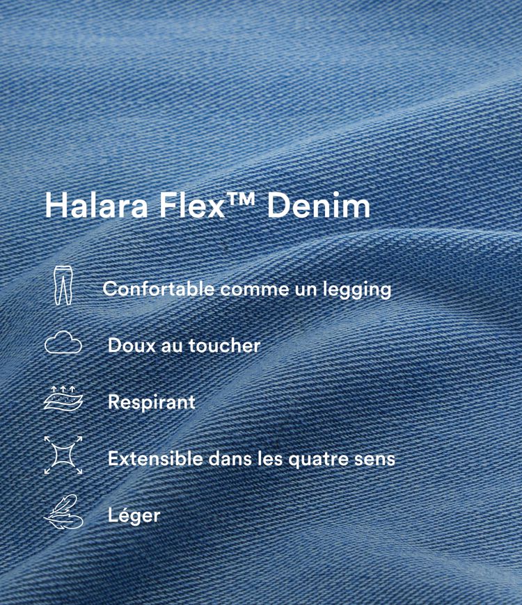 Halara Flex™ Jean Large Casual Taille Haute Poches Multiples Tricot Extensible Délavé