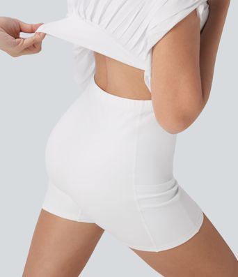 Vestido deportivo Breezeful™ 2 en 1 de secado rápido sin mangas con media cremallera, dobladillo plisado y bolsillos - Easy Peezy