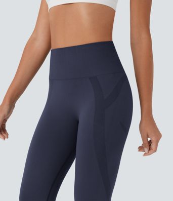 OneForm Seamless Flow High Waisted Ruched Capri Yoga Leggings