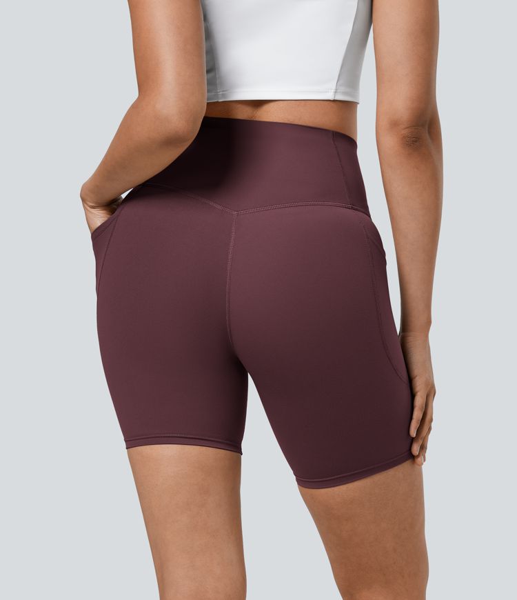 Halara UltraSculpt™ High Waisted Tummy Control Pocket Shaping Training Biker Shorts 7''