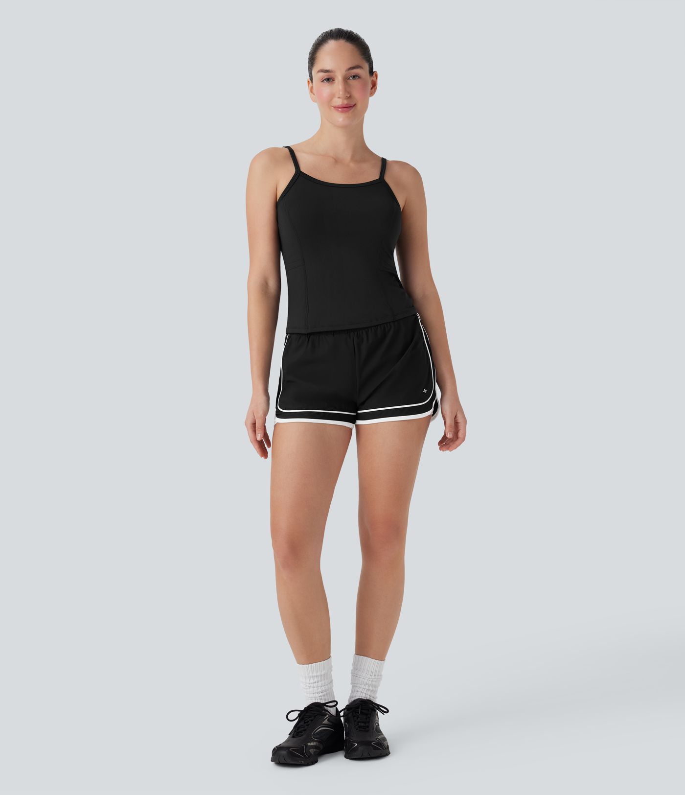 Side Pockets Plain Workout Cami Top Side Pockets Plain Workout Cami Top