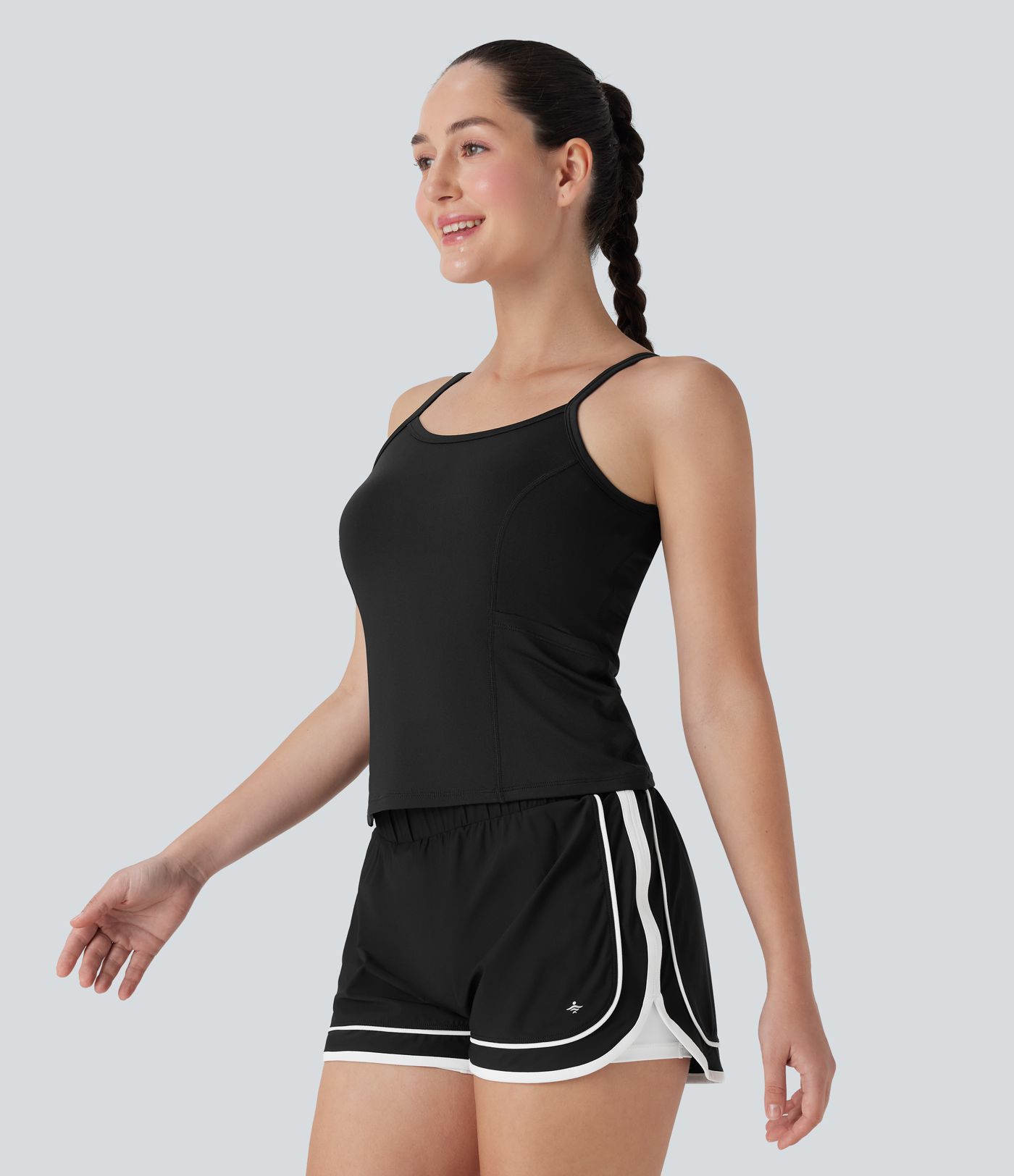 Side Pockets Plain Workout Cami Top Side Pockets Plain Workout Cami Top