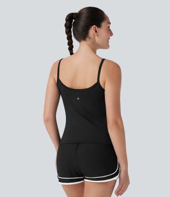 Side Pockets Plain Workout Cami Top Side Pockets Plain Workout Cami Top