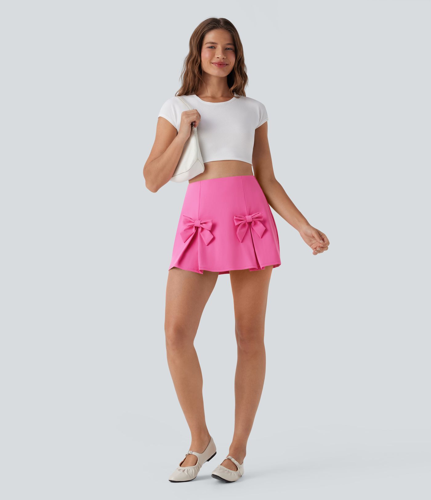 Softlyzero™ QuickDry High Waisted Tummy Control Removable Bow Casual Skirt with Built-in Shapewear Shorts