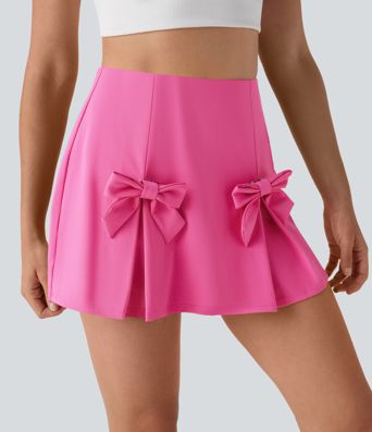 Softlyzero™ QuickDry High Waisted Tummy Control Removable Bow Casual Skirt with Built-in Shapewear Shorts