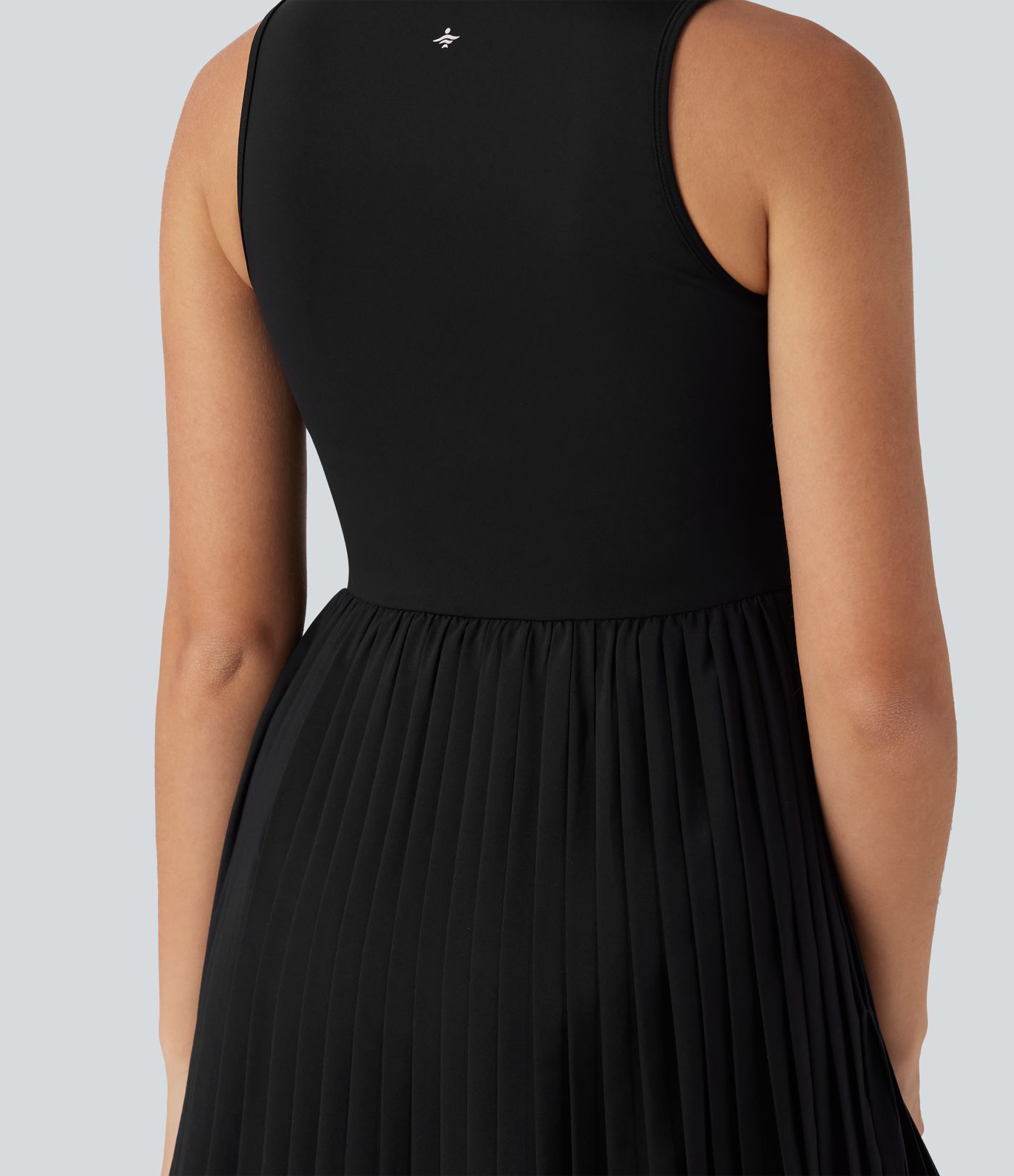 Breezeful™ Half Zipper Sleeveless 2-in-1 Pleated Hem Mini Quick Dry Tennis Active Dress with Pockets-Easy Peezy